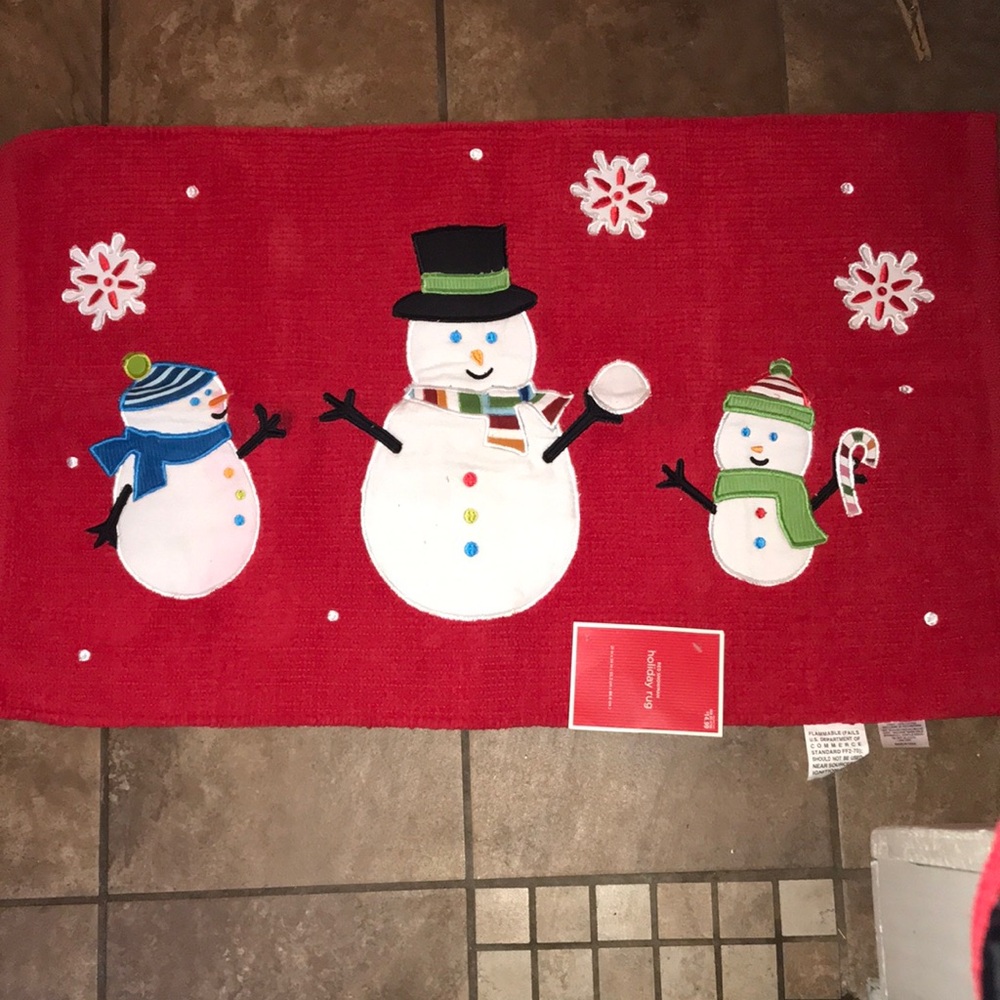 NWT Festive Snowman Holiday Rug